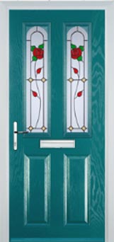 Hampstead Pelerine composite door in Turquoise Blue