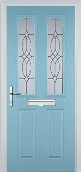 Hampstead Florielle composite door in Duck Egg Blue