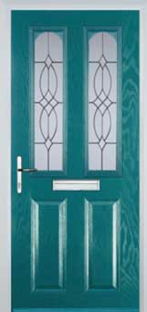 Hampstead Florielle composite door in Turquoise Blue