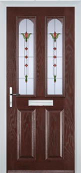 Hampstead Autumn Falls composite door in Darkwood