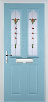 Hampstead Autumn Falls composite door in Duck Egg Blue