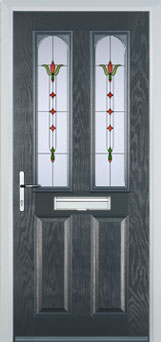 Hampstead Autumn Falls composite door in Anthracite Grey
