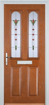 Hampstead Autumn Falls composite door in Oak