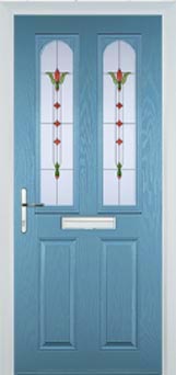 Hampstead Autumn Falls composite door in Pastel Blue