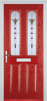 Hampstead Autumn Falls composite door in Red
