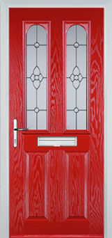 Hampstead Taffeta composite door in Poppy Red