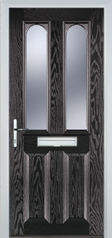 Hampstead Gold Lead composite door in Black-Brown