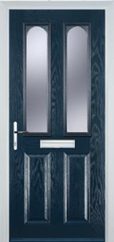Hampstead Gold Lead composite door in Dark Blue