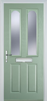 Hampstead Gold Lead composite door in Chartwell Green