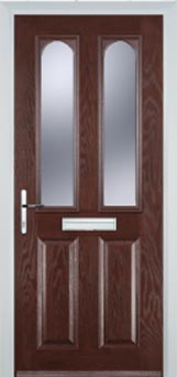 Hampstead Gold Lead composite door in Darkwood