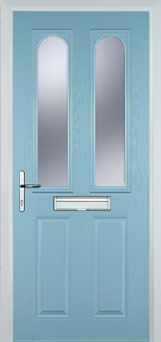 Hampstead Gold Lead composite door in Duck Egg Blue