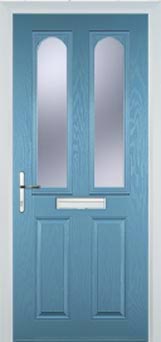 Hampstead Gold Lead composite door in Pastel Blue
