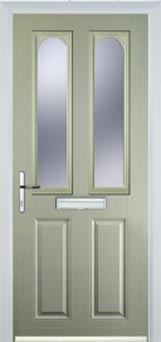 Hampstead Gold Lead composite door in Pebble Grey