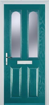 Hampstead Gold Lead composite door in Turquoise Blue