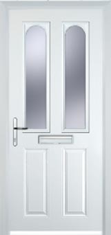 Hampstead Gold Lead composite door in White