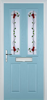 Hampstead Mayflower composite door in Duck Egg Blue