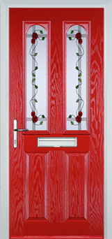 Hampstead Mayflower composite door in Poppy Red