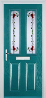 Hampstead Mayflower composite door in Turquoise Blue