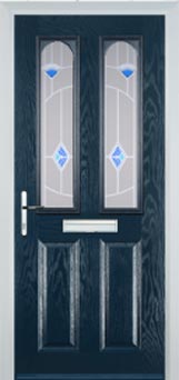 Hampstead Murano composite door in Dark Blue