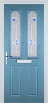 Hampstead Murano composite door in Pastel Blue