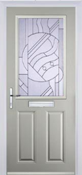 Marylebone Abstract Bevel composite door in Agate Grey