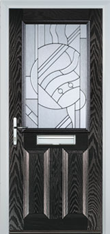 Marylebone Abstract Bevel composite door in Black-Brown