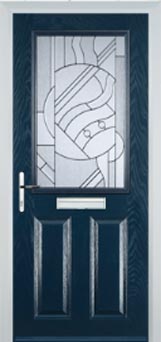Marylebone Abstract Bevel composite door in Dark Blue