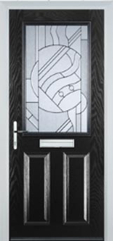 Marylebone Abstract Bevel composite door in Black