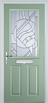 Marylebone Abstract Bevel composite door in Chartwell Green