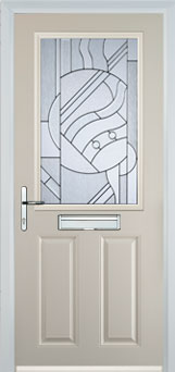 Marylebone Abstract Bevel composite door in Cream
