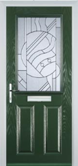 Marylebone Abstract Bevel composite door in Green