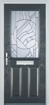 Marylebone Abstract Bevel composite door in Anthracite Grey