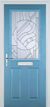 Marylebone Abstract Bevel composite door in Pastel Blue