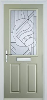 Marylebone Abstract Bevel composite door in Pebble Grey