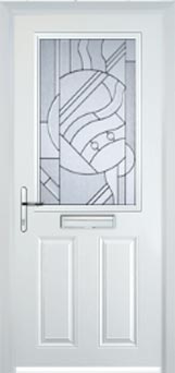 Marylebone Abstract Bevel composite door in White