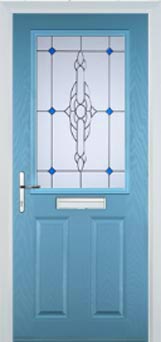 Marylebone Cotswold composite door in Pastel Blue