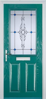 Marylebone Cotswold composite door in Turquoise Blue