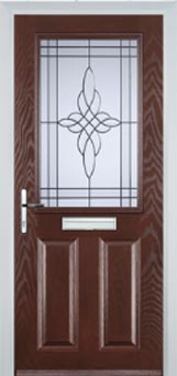Marylebone Chantilly composite door in Darkwood