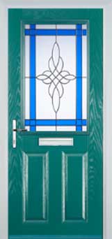 Marylebone Chantilly composite door in Turquoise Blue