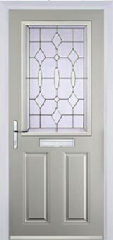 Marylebone Clear Bevel composite door in Agate Grey