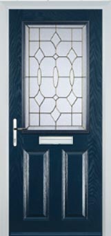 Marylebone Clear Bevel composite door in Dark Blue