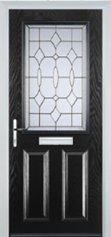 Marylebone Clear Bevel composite door in Black