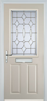 Marylebone Clear Bevel composite door in Cream