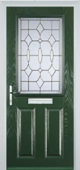 Marylebone Clear Bevel composite door in Green