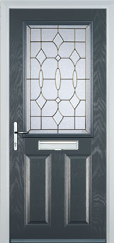 Marylebone Clear Bevel composite door in Anthracite Grey