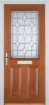 Marylebone Clear Bevel composite door in Oak