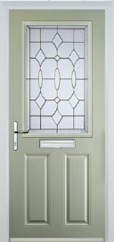 Marylebone Clear Bevel composite door in Pebble Grey