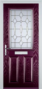 Marylebone Clear Bevel composite door in Purple Violet