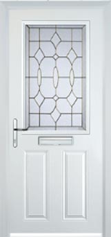 Marylebone Clear Bevel composite door in White