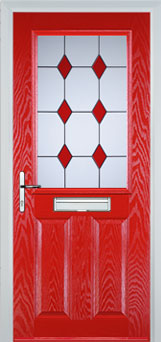 Marylebone Digital composite door in Poppy Red
